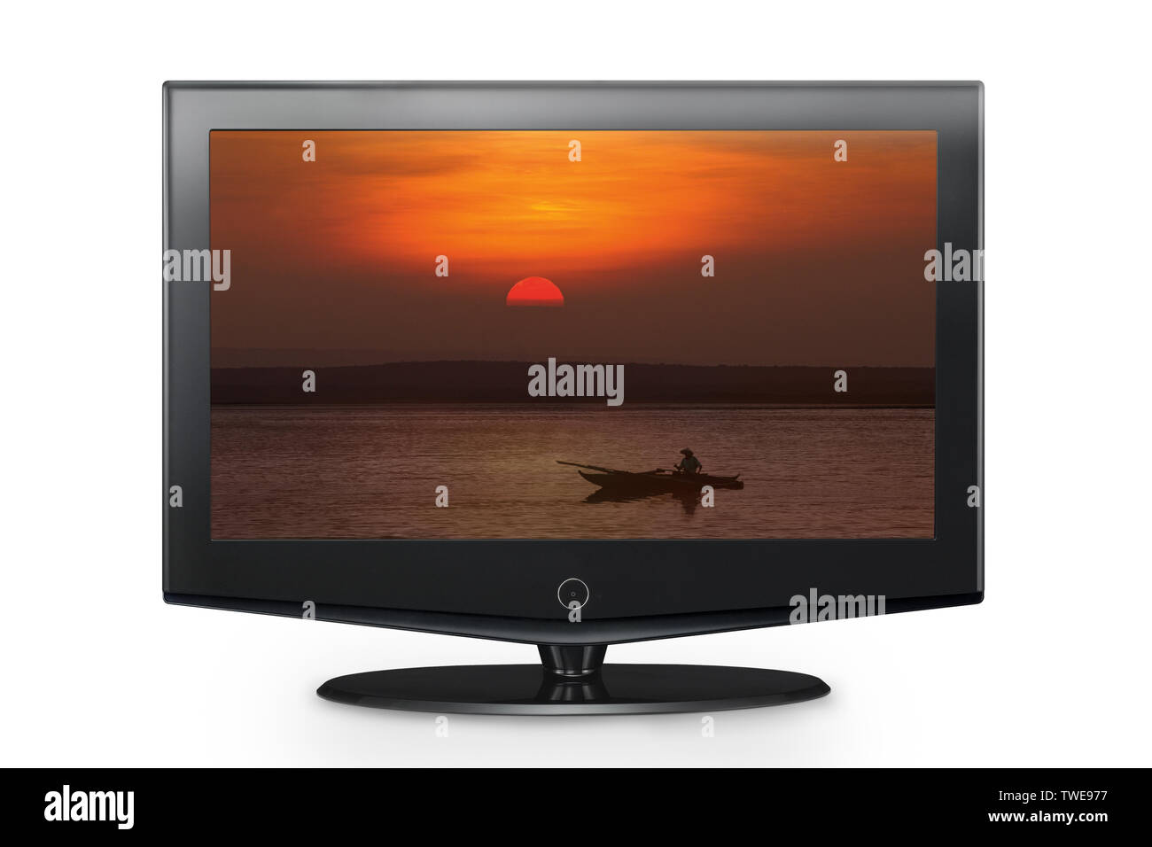 Close up of a flat television Stock Photo