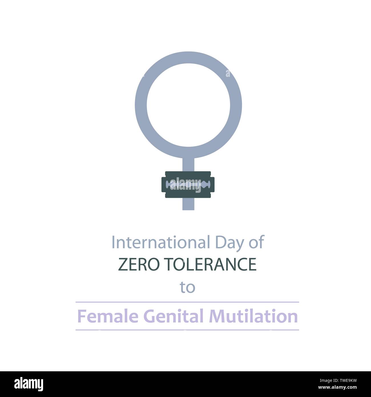 International day of ZERO TOLERANCE to female genital mutilation Stock Vector