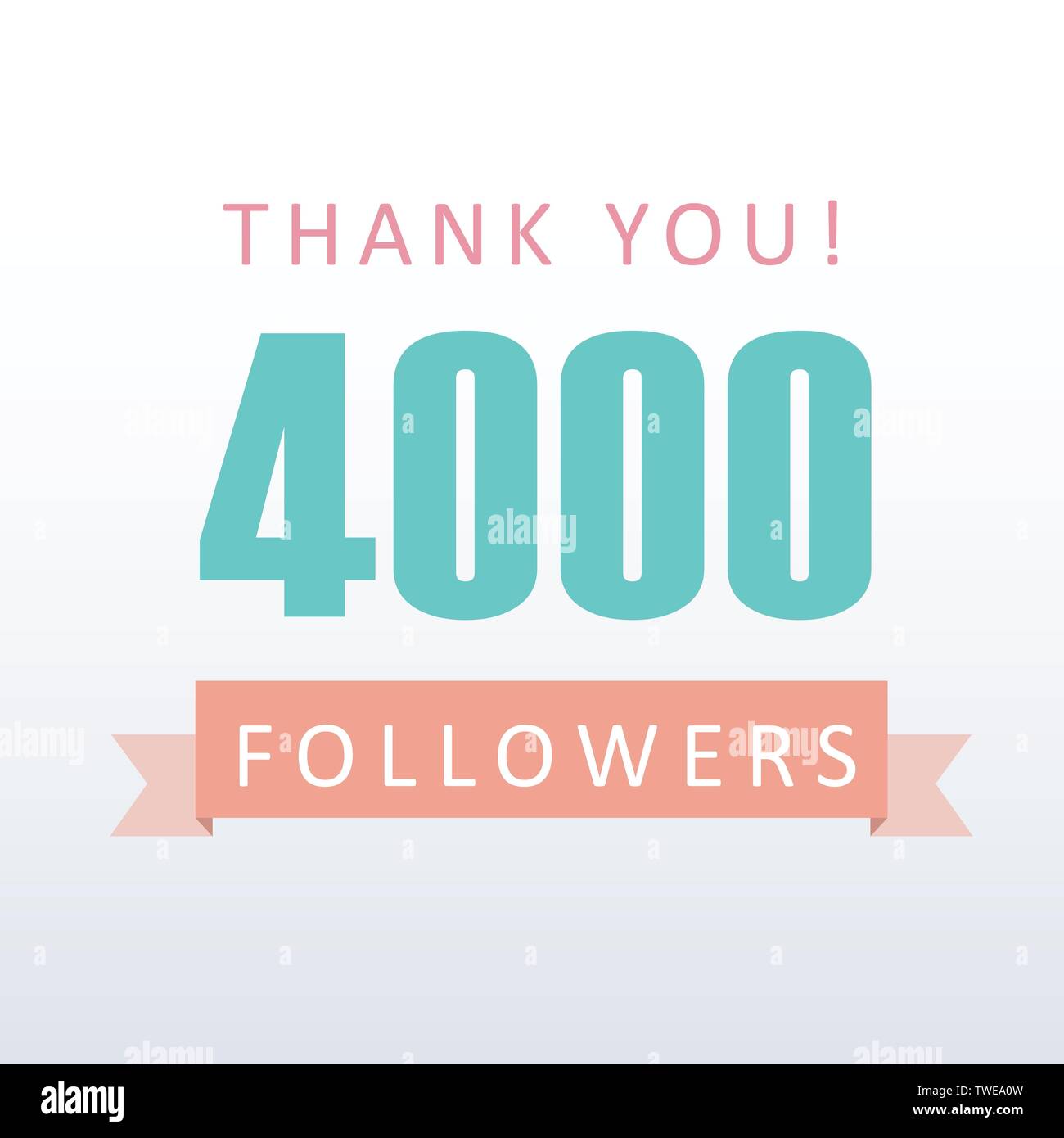 4000 followers Thank you number with banner- social media gratitude ...