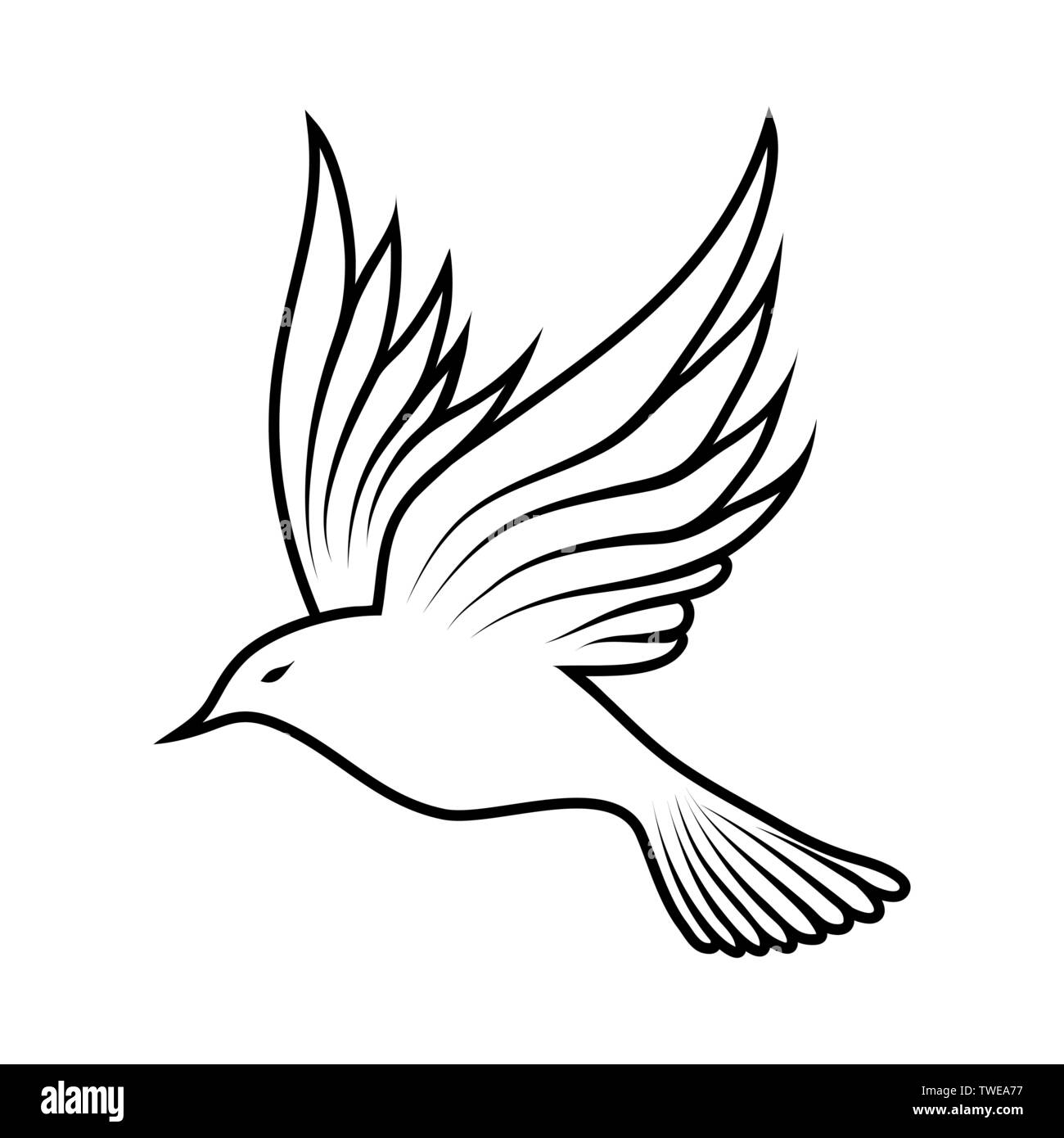 Sketch Of Bird Outline Design Vector Illustration Stock Vector Image Art Alamy