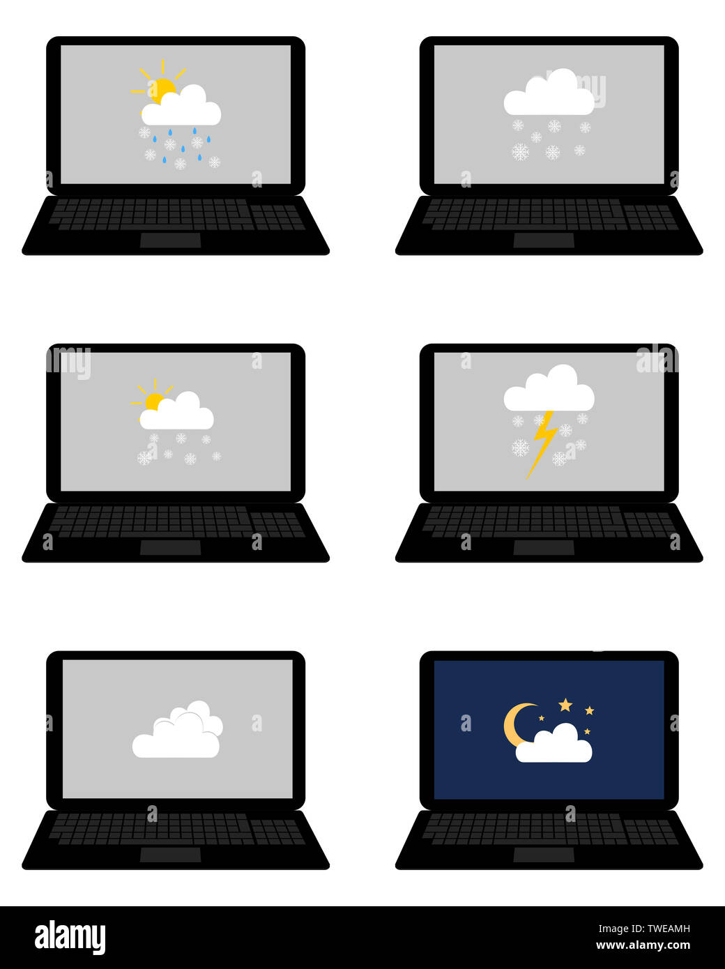 Monitor weather and computer screen Cut Out Stock Images & Pictures - Alamy