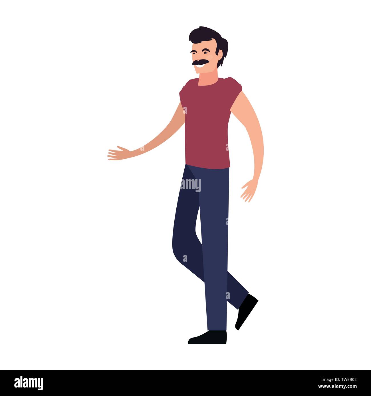 man character male casual clothes vector illustration Stock Vector ...
