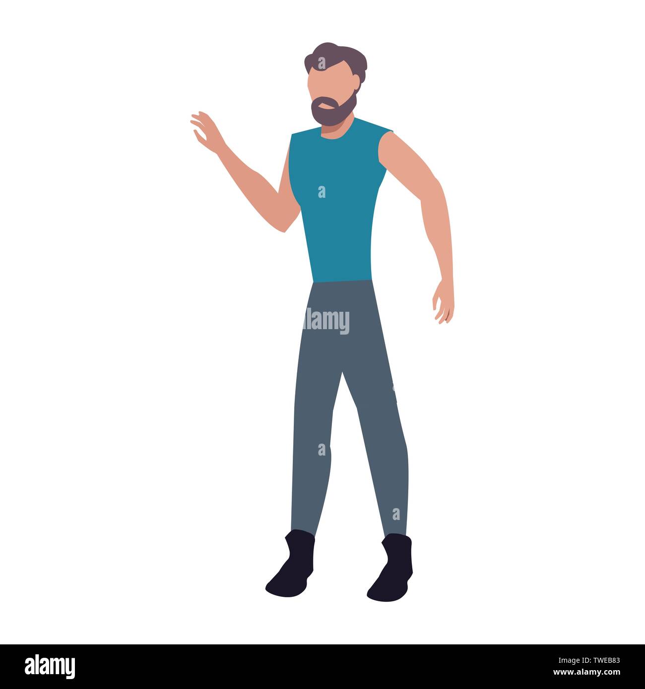 man character male casual clothes vector illustration Stock Vector ...