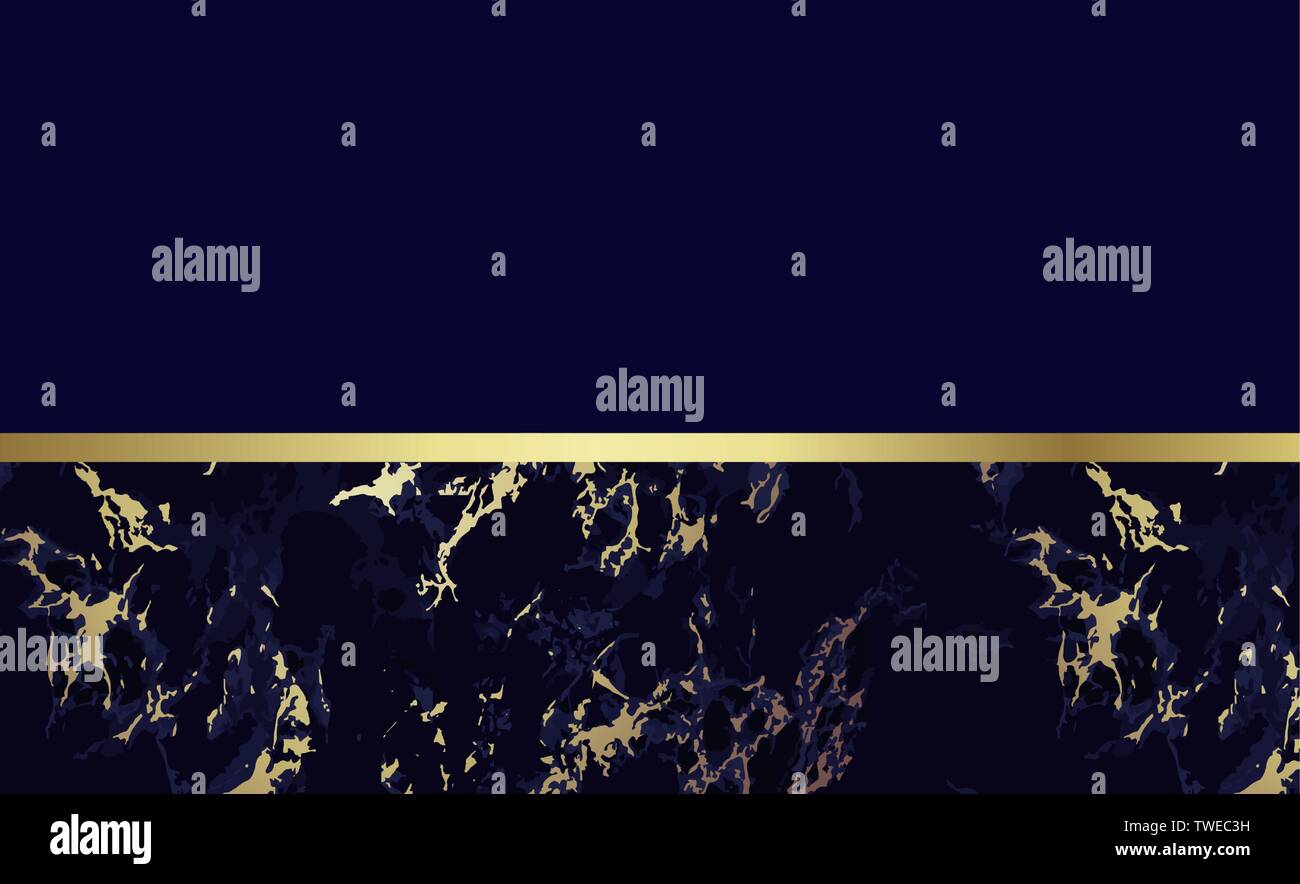 Dark blue marble background with gold. Vector Stock Vector
