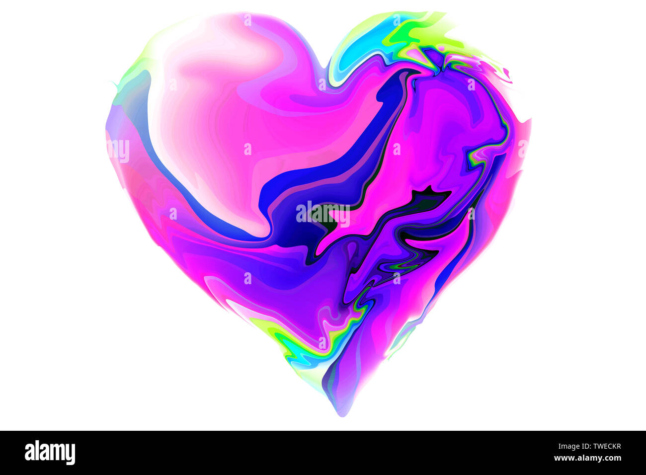 bright and colorful heart on a white background Stock Photo - Alamy