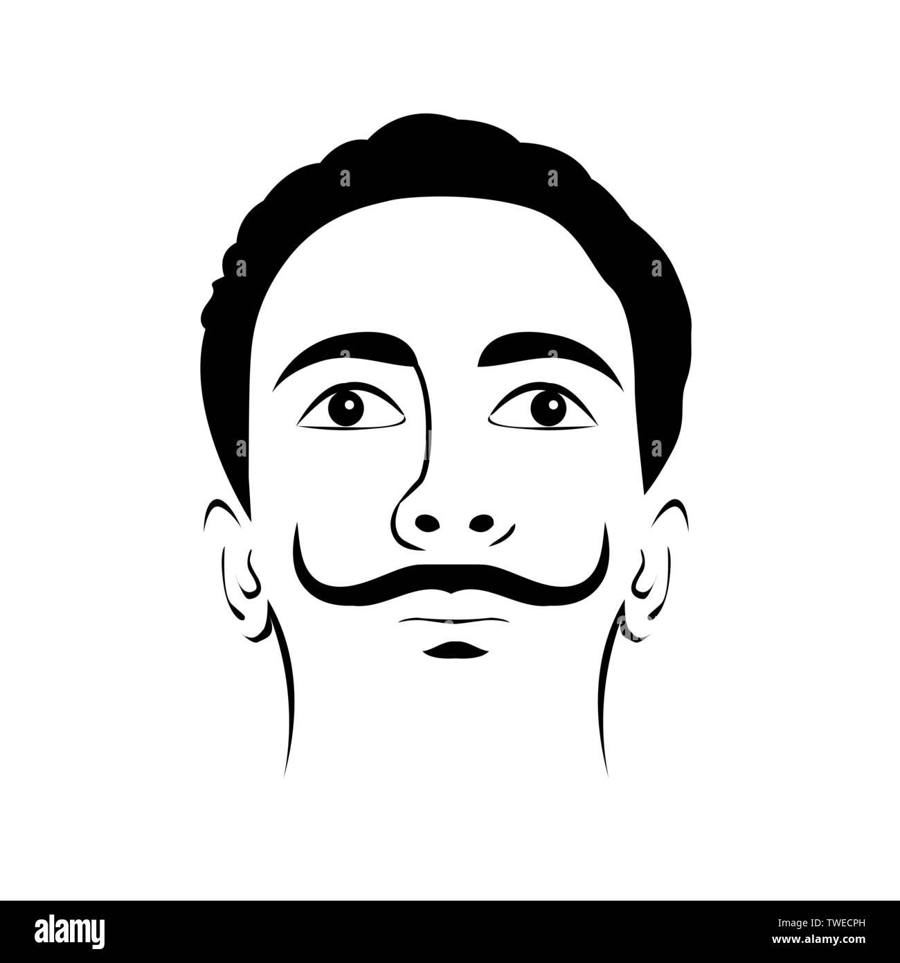 Illustration of Salvador dali in abstract style Stock Vector