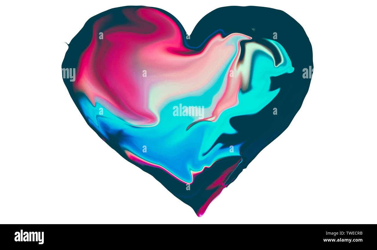 bright and colorful heart on a white background Stock Photo - Alamy