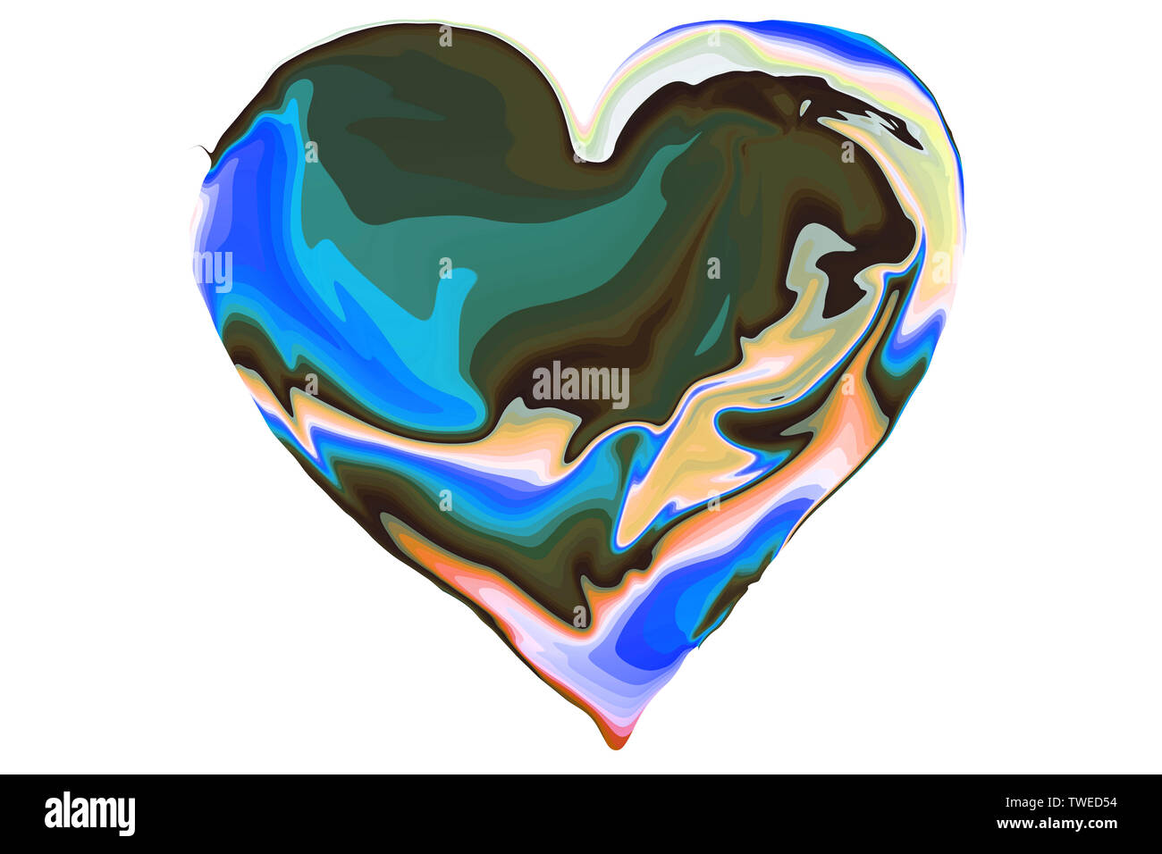 bright and colorful heart on a white background Stock Photo - Alamy