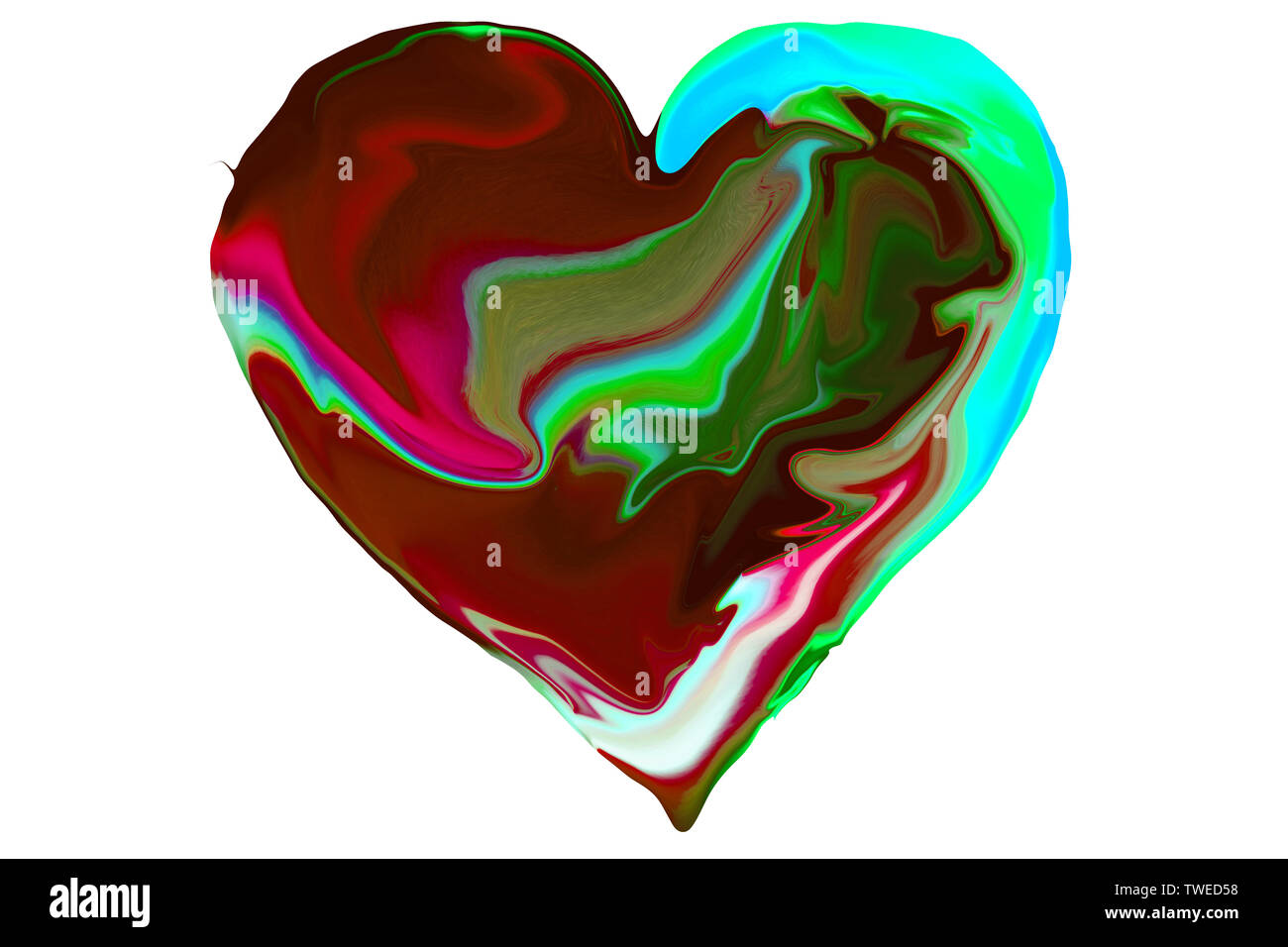 bright and colorful heart on a white background Stock Photo - Alamy