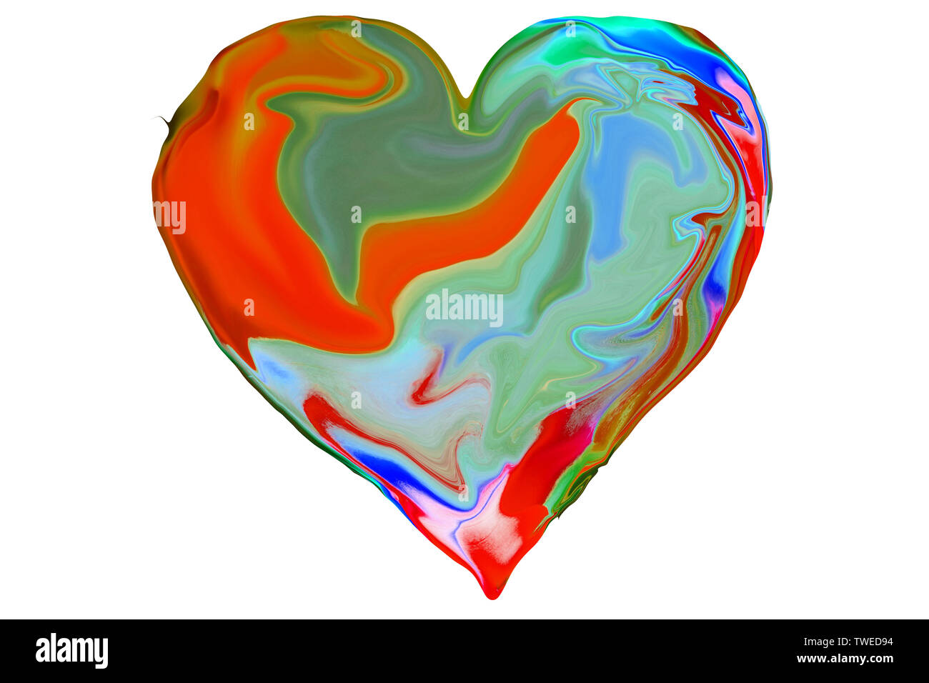 bright and colorful heart on a white background Stock Photo - Alamy