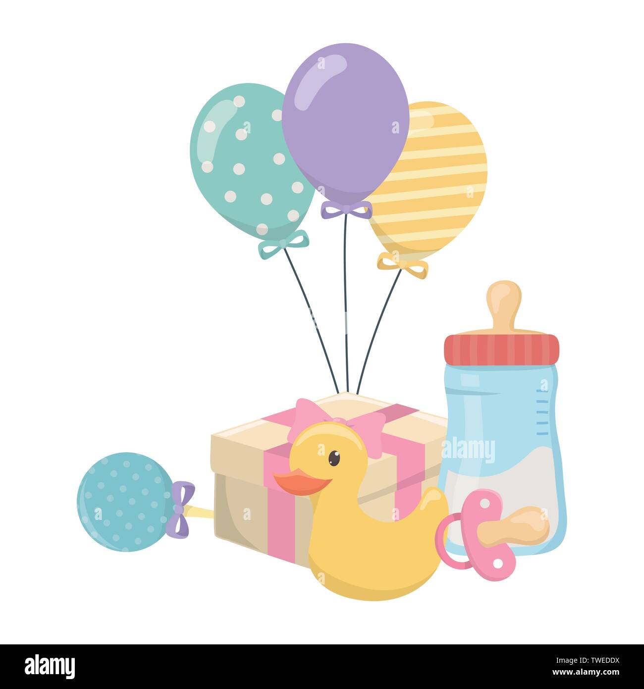 Baby shower icon set design, Invitation party card decoration love  celebration arrival and born theme Vector illustration Stock Vector Image \u0026  Art - Alamy, image size:1300x1390