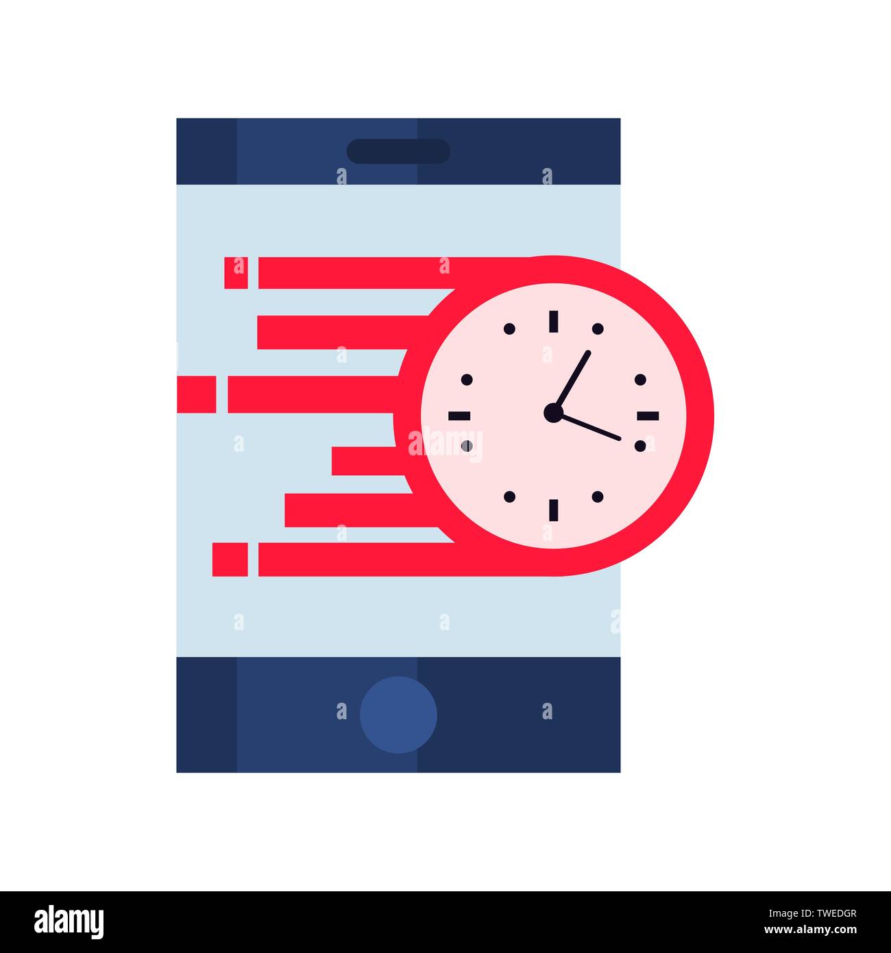 smartphone clock time fast delivery logistic vector illustration Stock