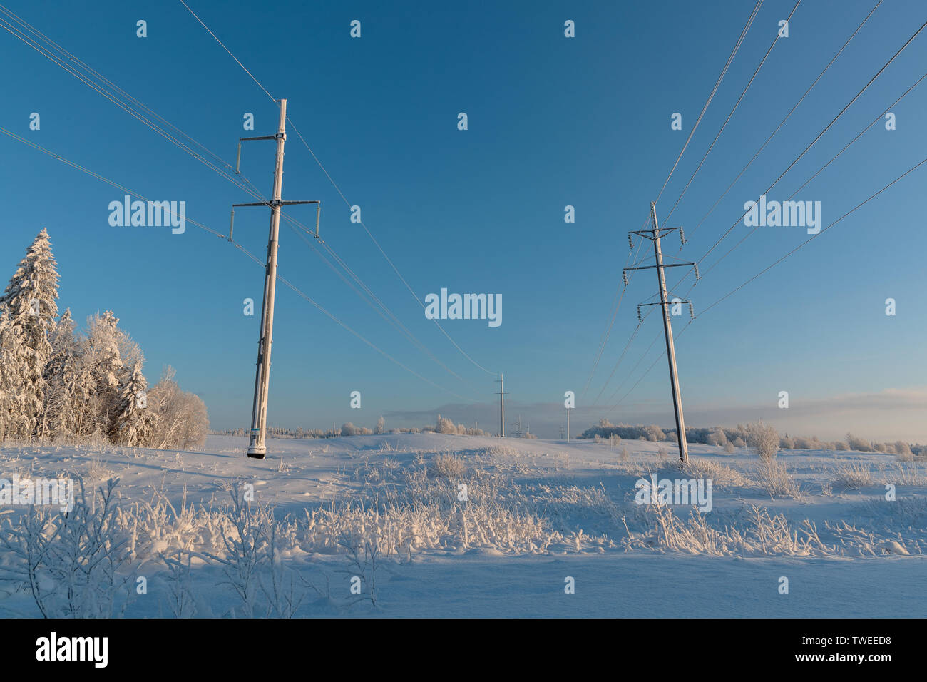 cold and winter landscapes with snow in Russia Stock Photo - Alamy