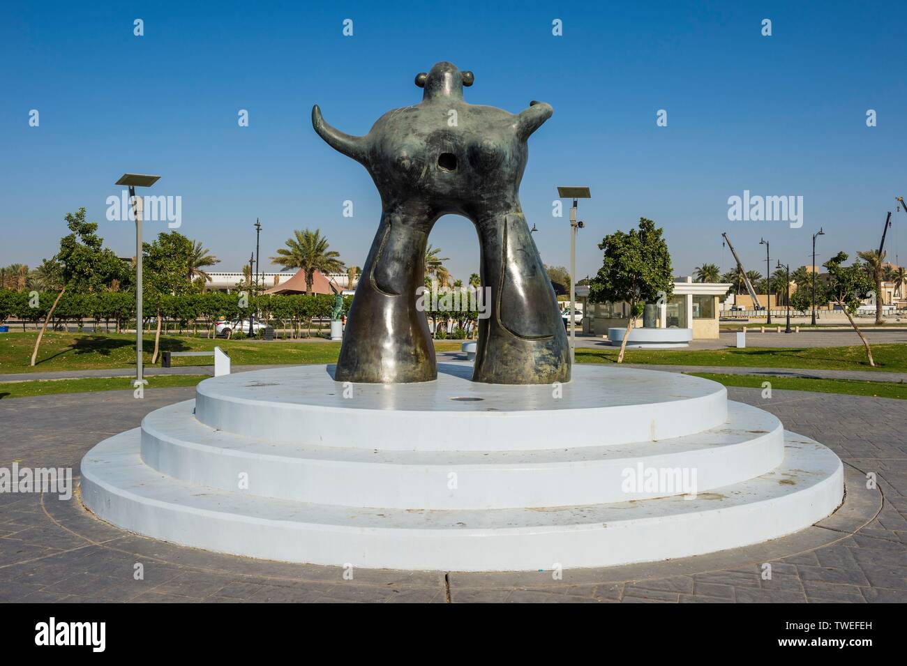 Sculpture in Jeddah Sculpture Museum, open-air Museum, Corniche, Jeddah, Saudi Arabia Stock Photo