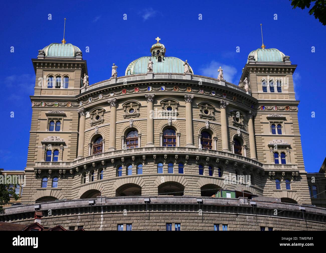 Parliament Building in the Federal Palace in Berne, Switzerland, Europe Stock Photo