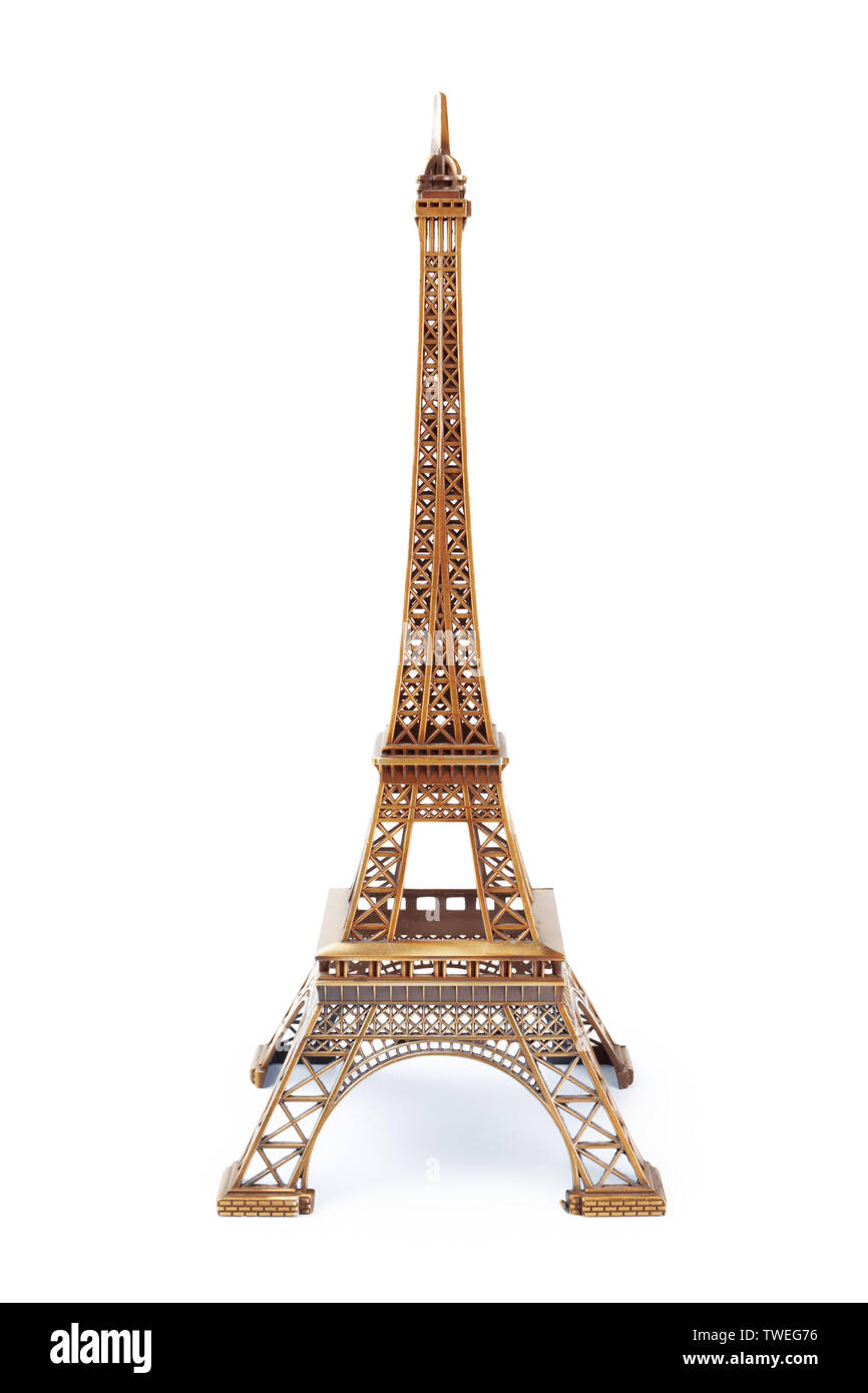 Eiffel Tower toy isolated on white background Stock Photo - Alamy