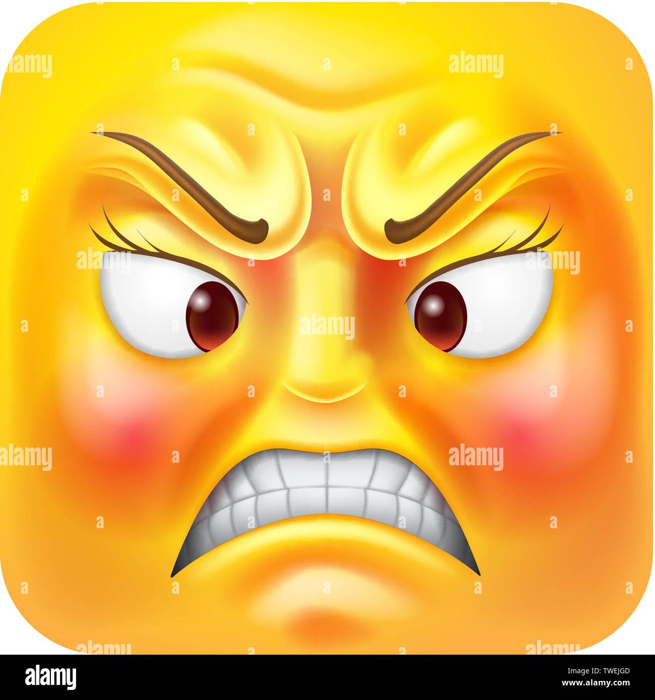 Angry Woman Emoji Emoticon Icon Cartoon Character Stock Vector