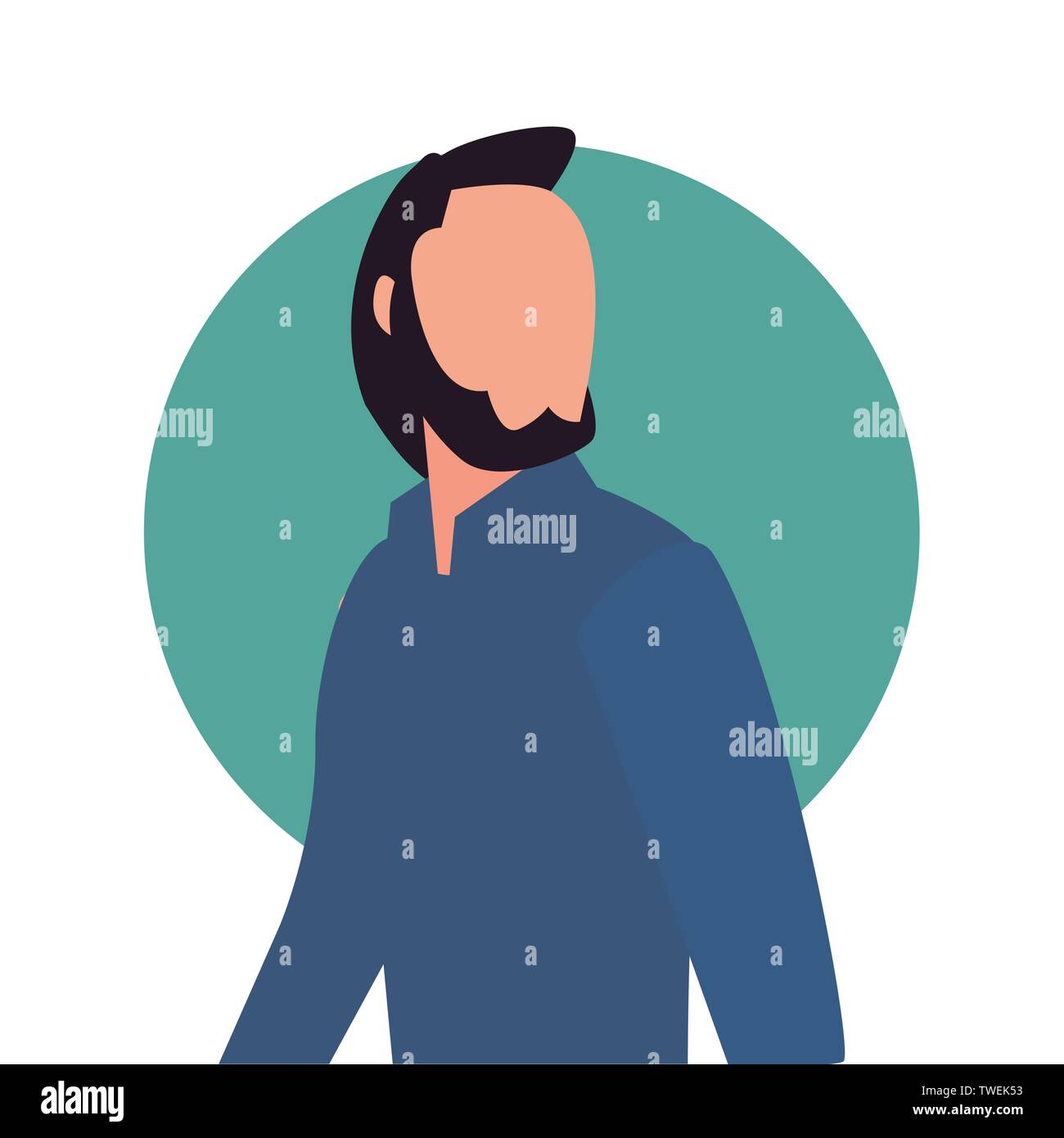 man character portrait cartoon design vector illustration Stock Vector ...