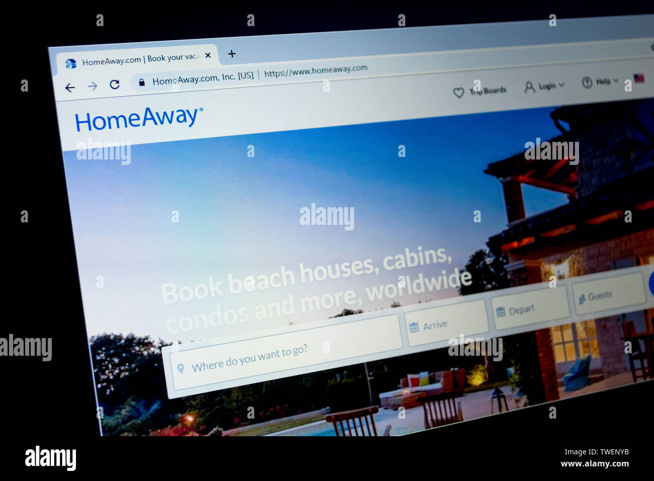 HomeAway Website Stock Photo