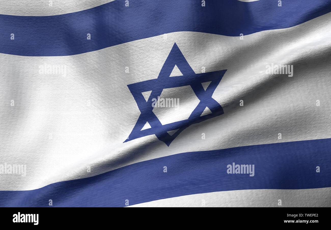3D Illustration of Israel Flag Stock Photo
