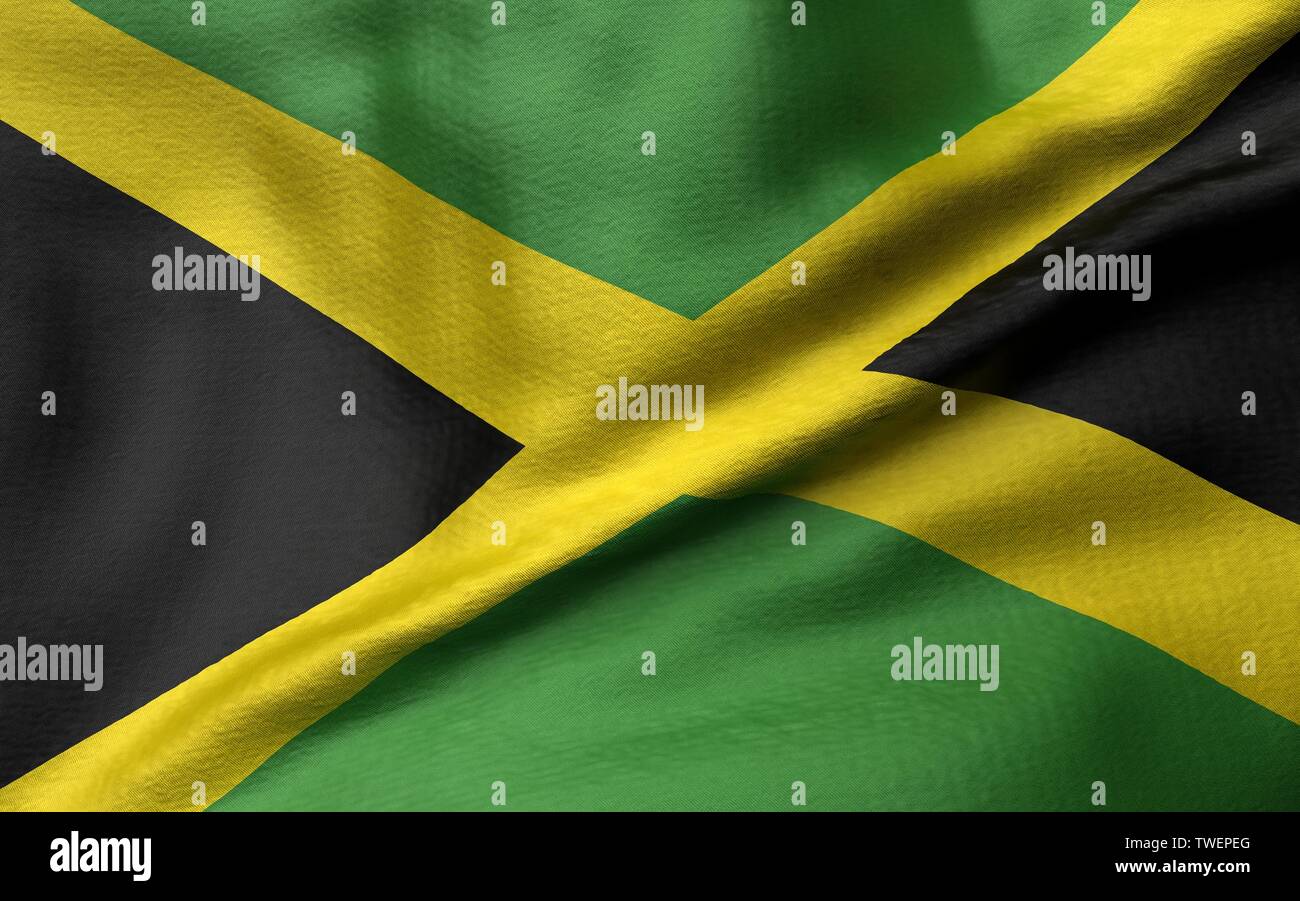 3D Illustration of Jamaica Flag Stock Photo
