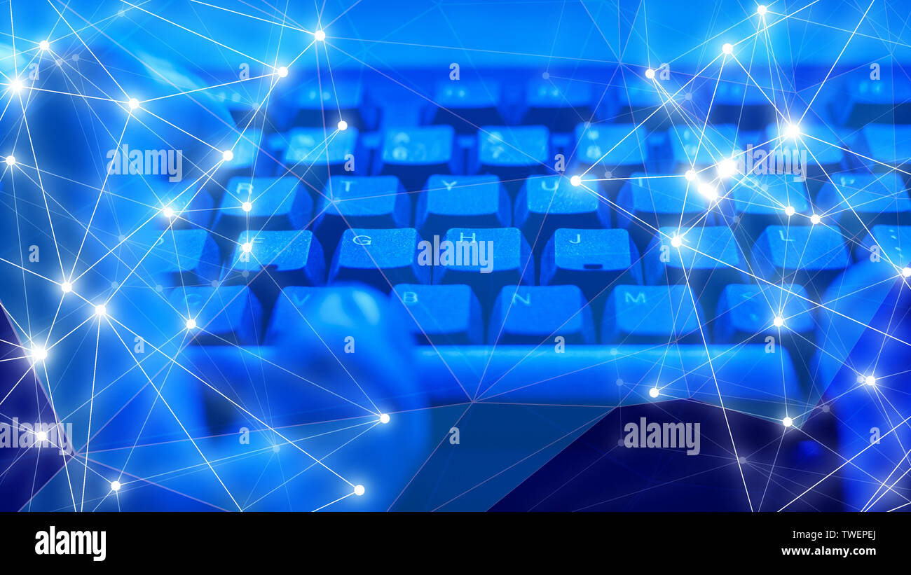 Cyber threats in computer cloud computing threats Stock Photo