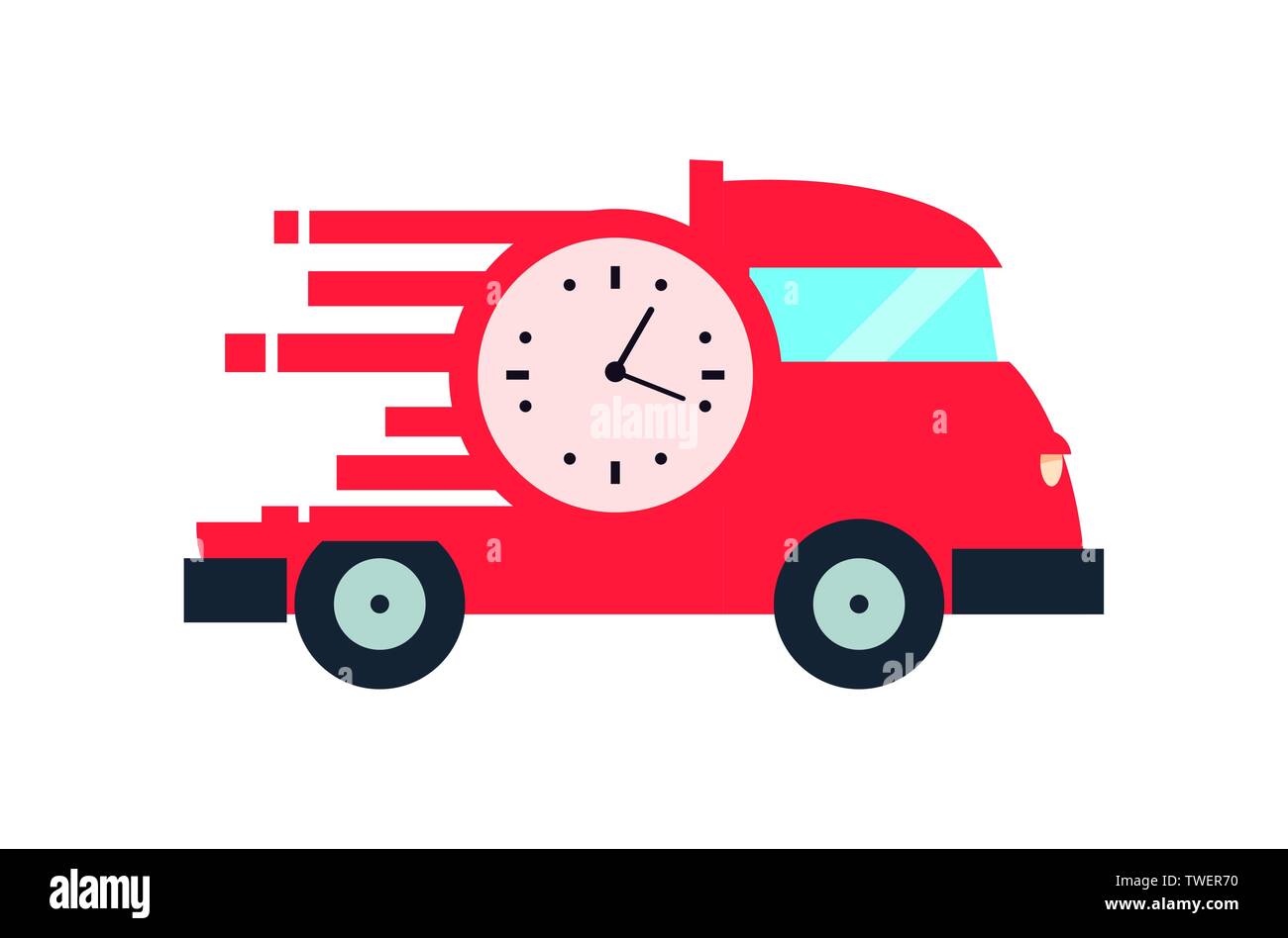 fast delivery truck transport clock vector illustration Stock Vector ...