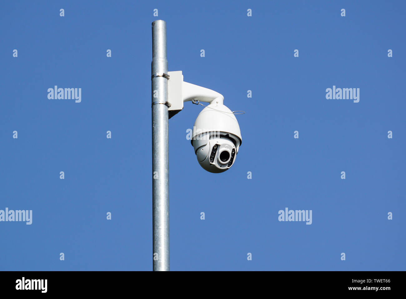 Surveillance camera on light pole hi-res stock photography and images