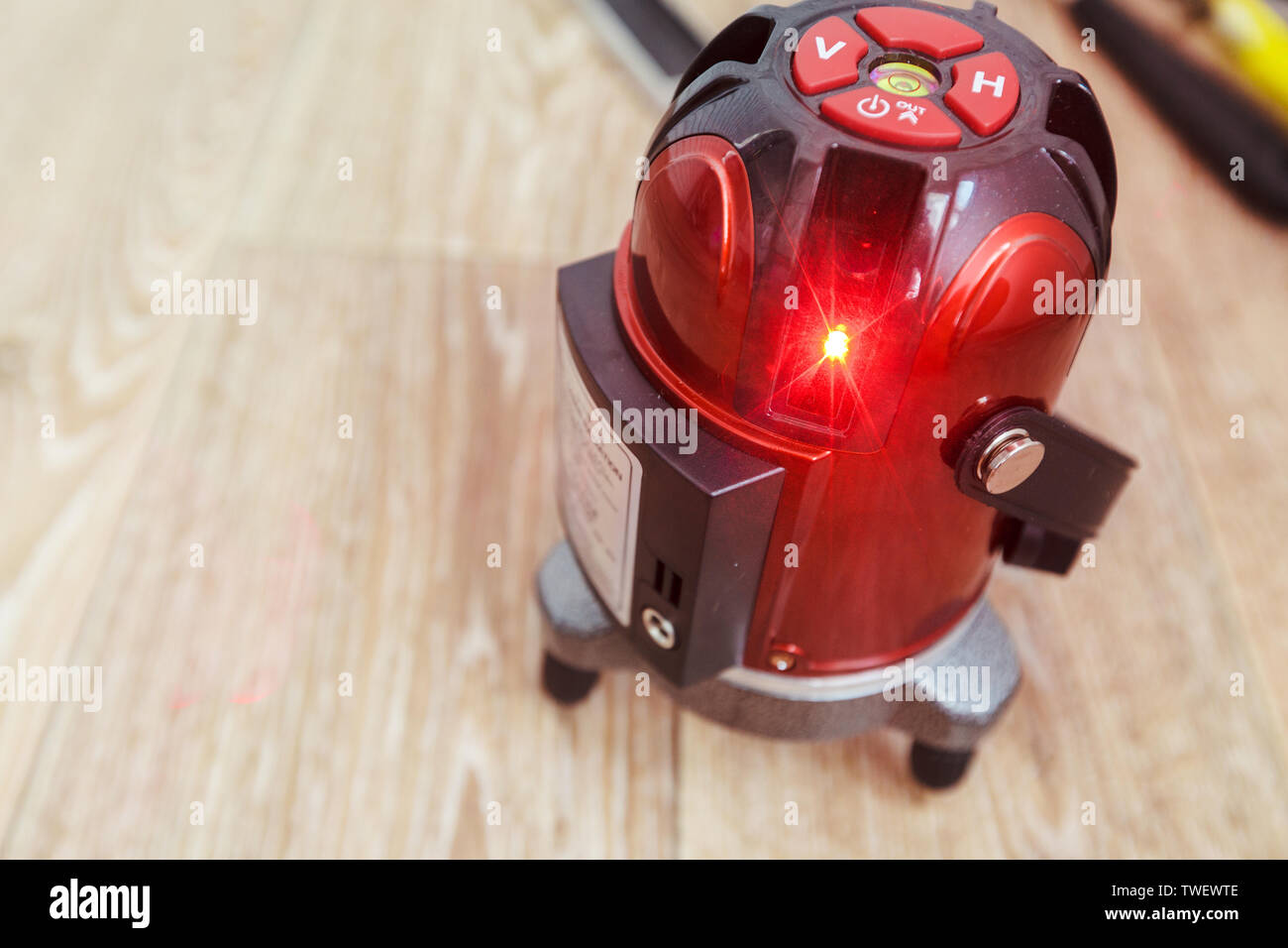 Laser level measuring tool Stock Photo Alamy