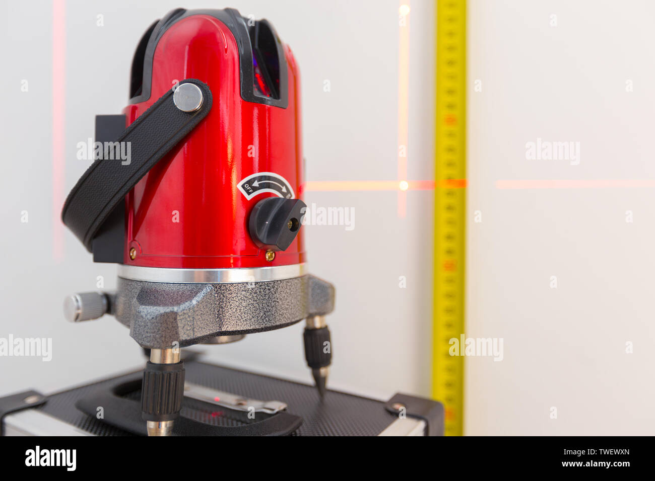 Laser level measuring tool Stock Photo Alamy