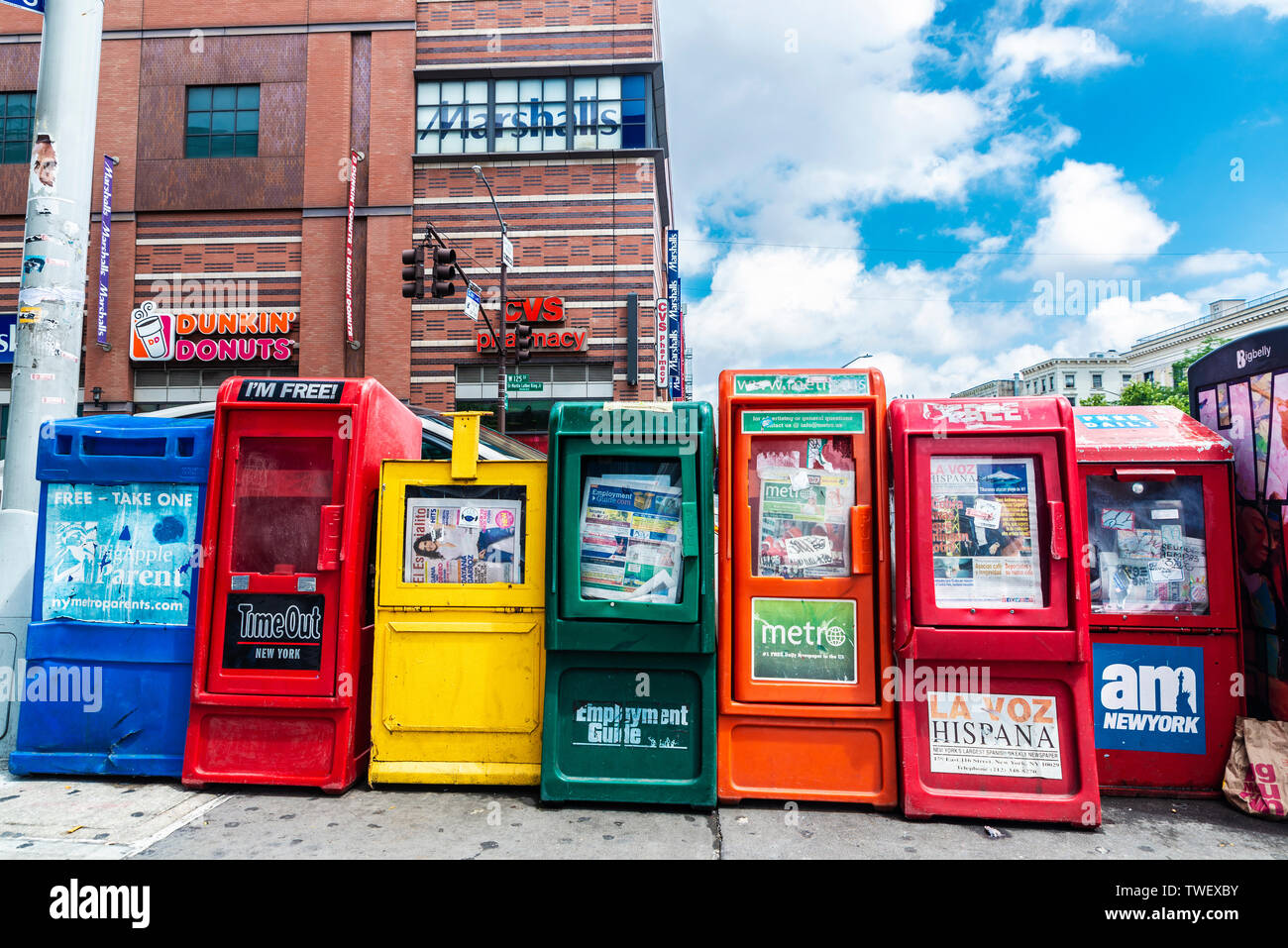 New York City, USA August 1, 2018 Automatic machine vending of