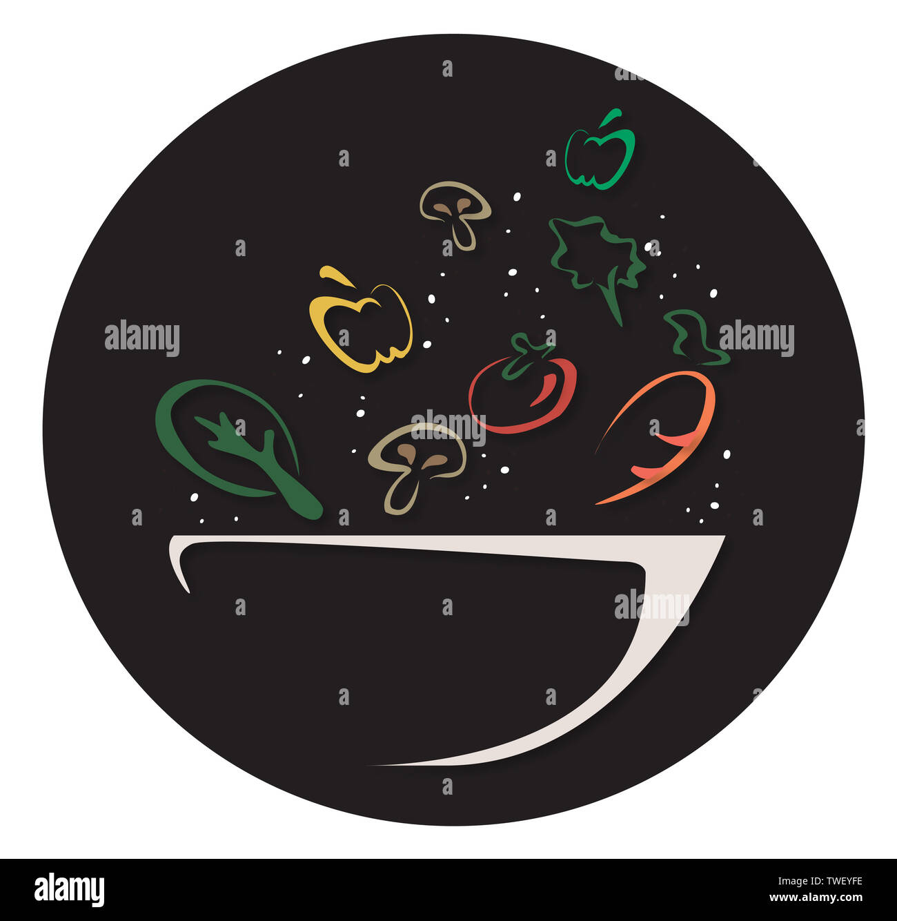 salad bowl design symbol Stock Photo Alamy