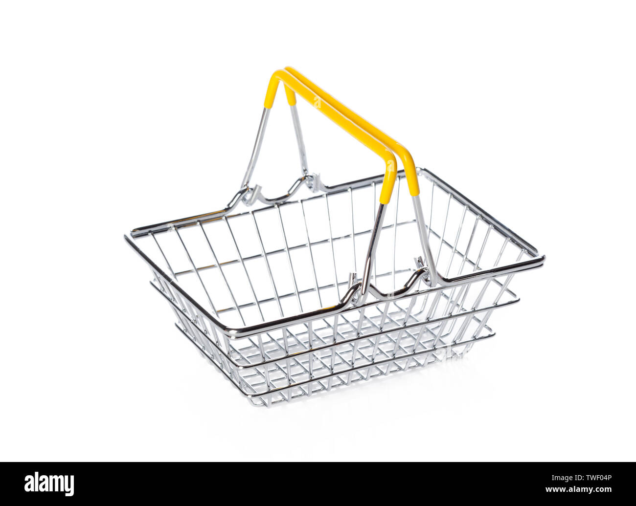 shopping basket on white Stock Photo Alamy
