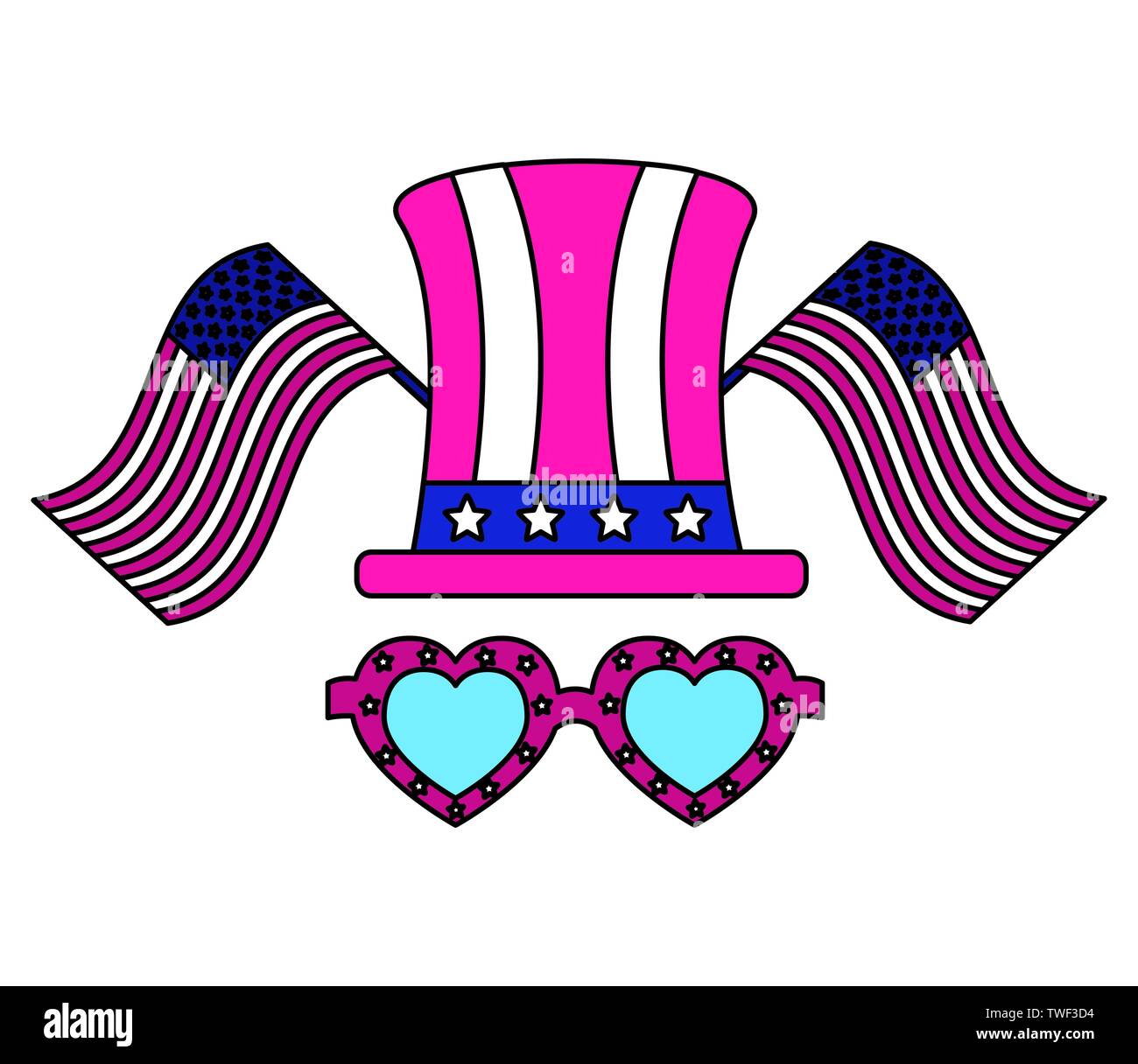 american happy independence day Stock Vector