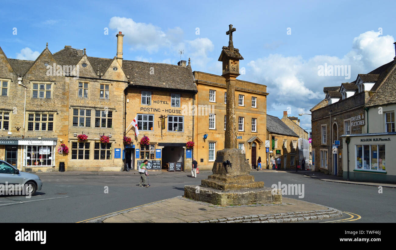 Market Cross, Stow-on-the-Wold, Gloucestershire, England, UK. A village in the Cotswolds. Stock Photo