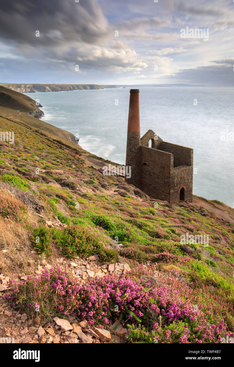 The Towanroath Pumping Engine House at Wheal Coates. Stock Photo