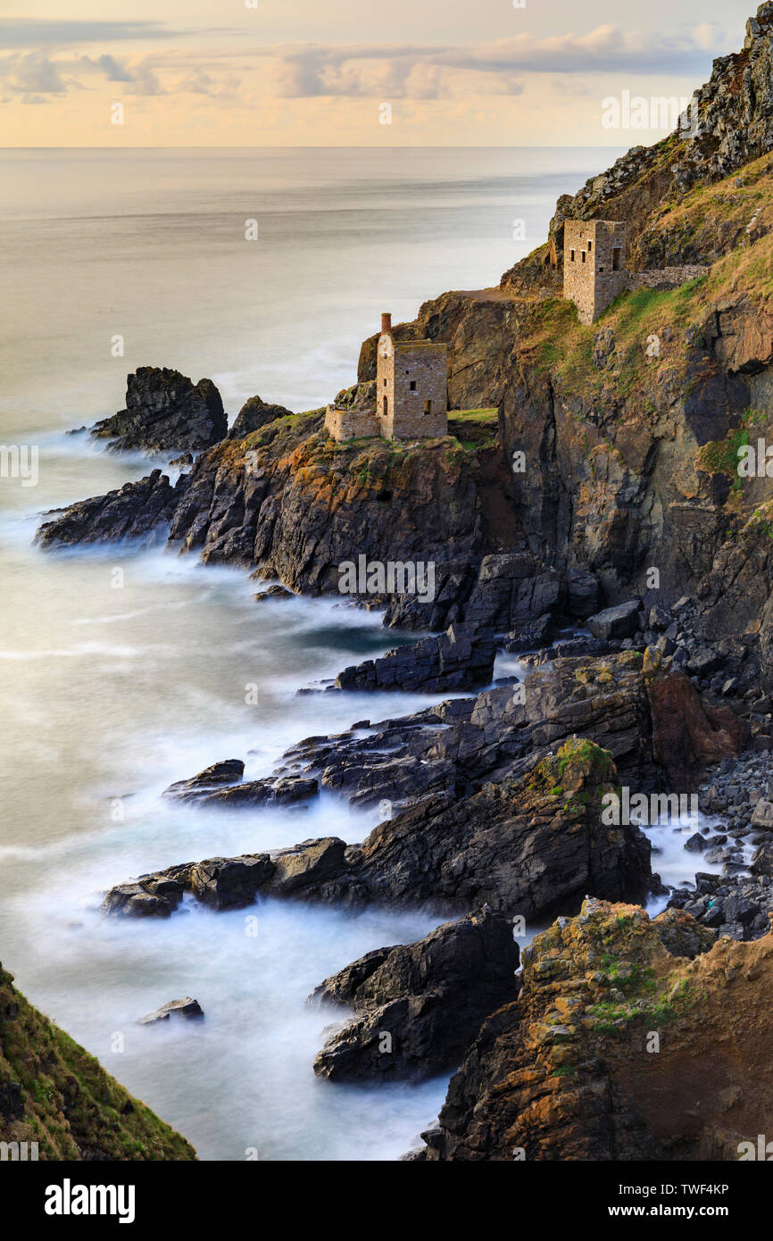 The Crowns Engine Houses at Botallack in Cornwall. Stock Photo