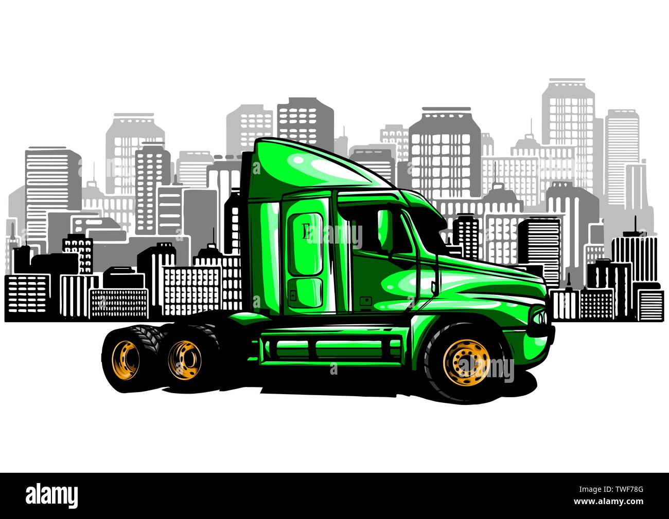 Shipping transport, delivery. Land, water and air types of transportation. Stock Vector