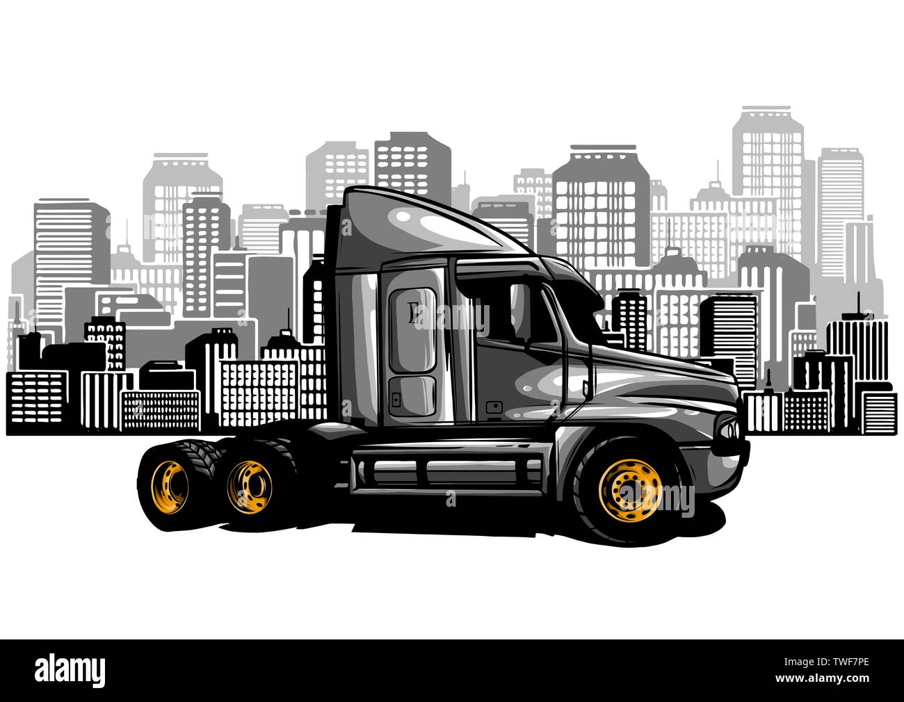 Shipping transport, delivery. Land, water and air types of transportation. Stock Vector