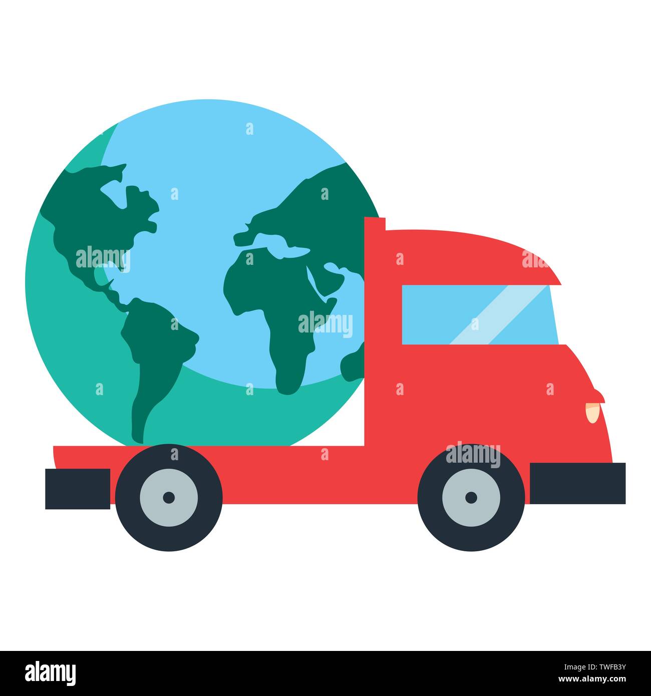 truck delivery fast shipping world vector illustration Stock Vector ...