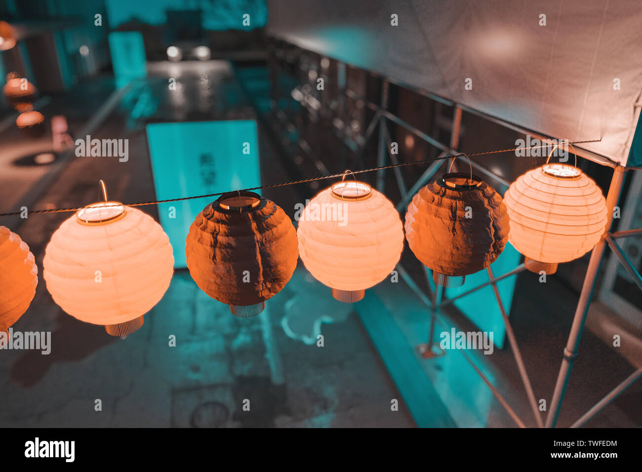 3d rendering of traditional japanese lantern at night Stock Photo Alamy