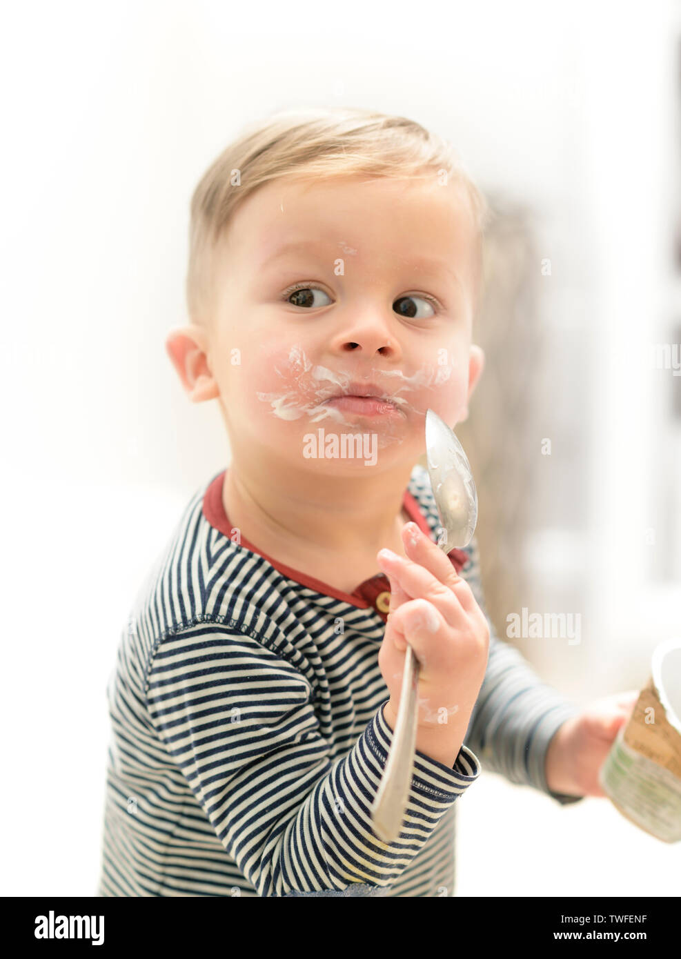 Yogurt Is Great For Kids Stock Photo - Download Image Now - Eating