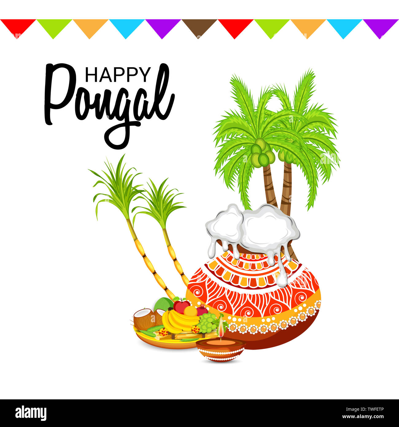 illustration of a background for Happy Pongal Stock Photo - Alamy