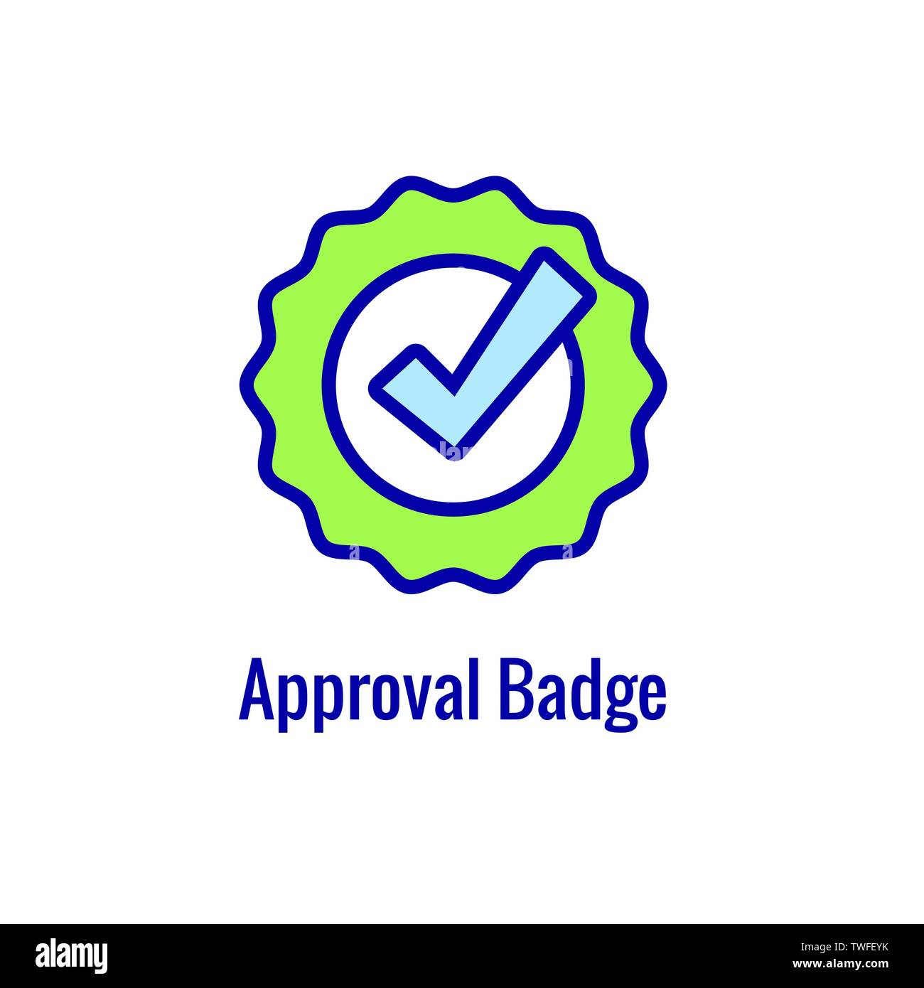 Approval and Signature Icon badge and checkmark Stock Vector Image & Art Alamy