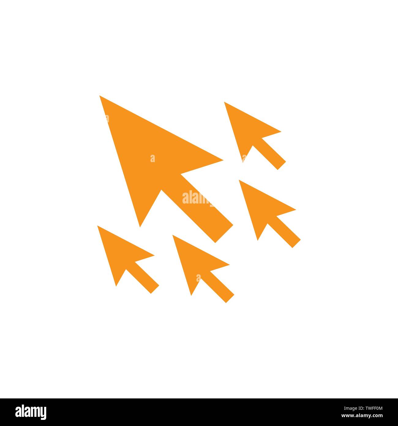 Website clicks icon ; pointer icon - unscrupulously acquiring website clicks Stock Vector