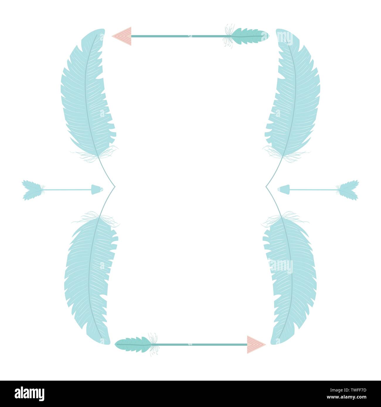 bohemian frame with feathers and arrows vector illustration design ...