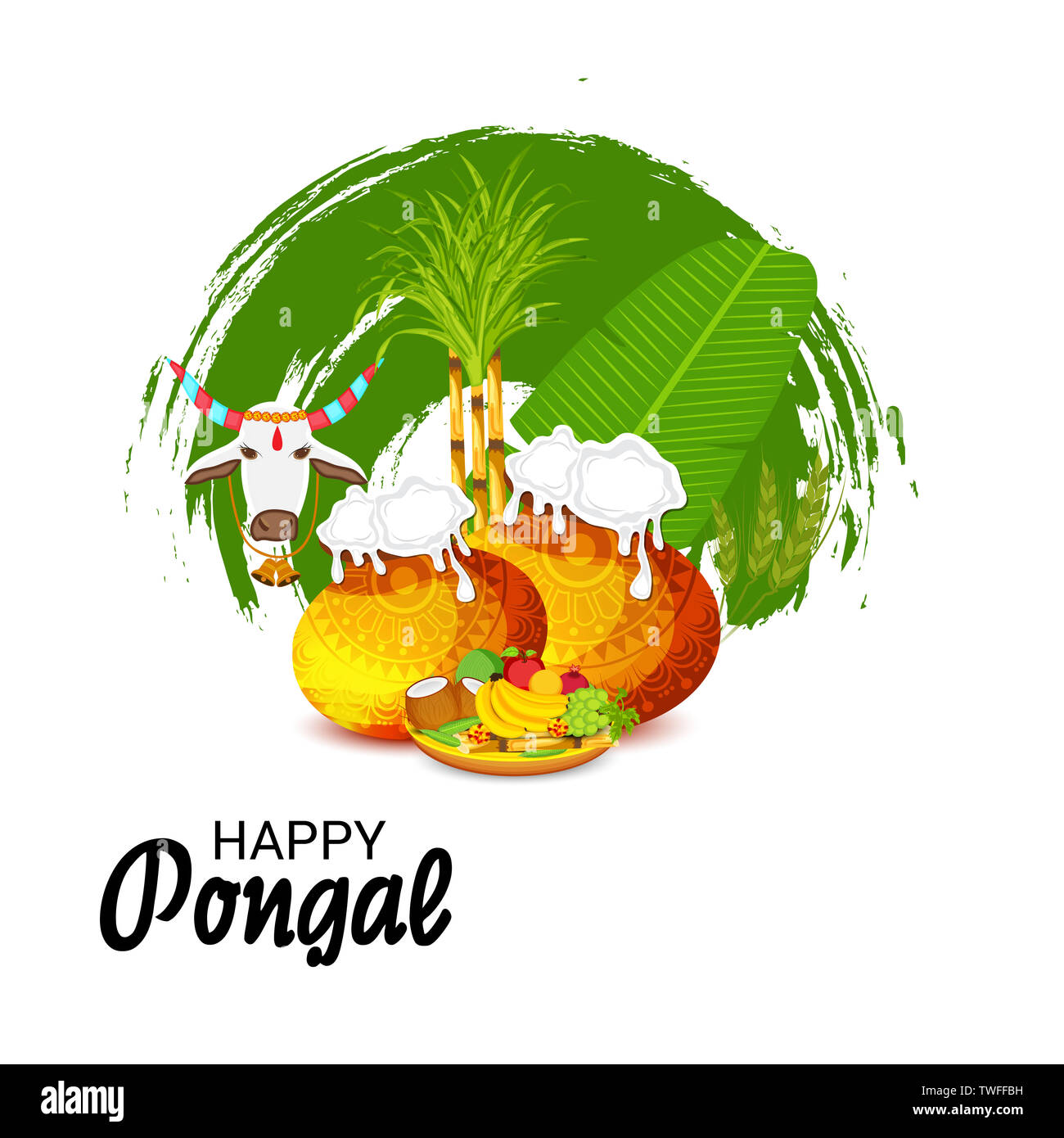 illustration of a background for Happy Pongal Stock Photo - Alamy