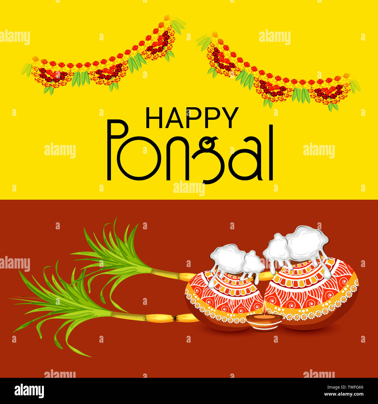 illustration of a background for Happy Pongal Stock Photo - Alamy