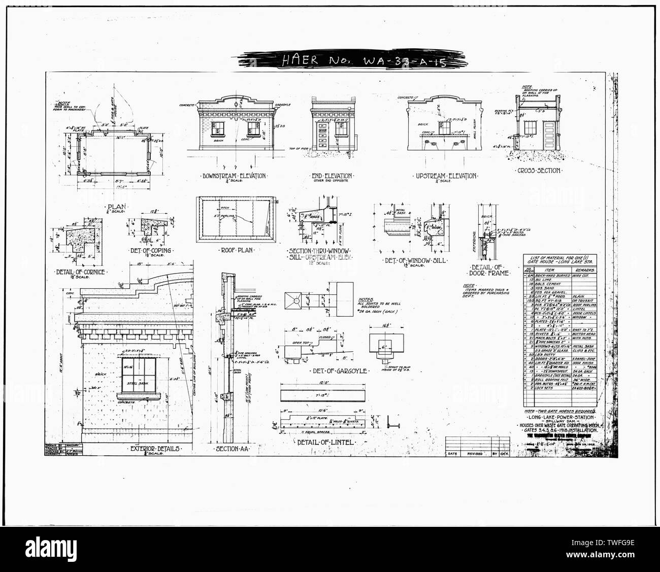PLANS OF THE 1918 INSTALLATION OF OPERATING HOUSES 2 AND 3 FOR CONTROL