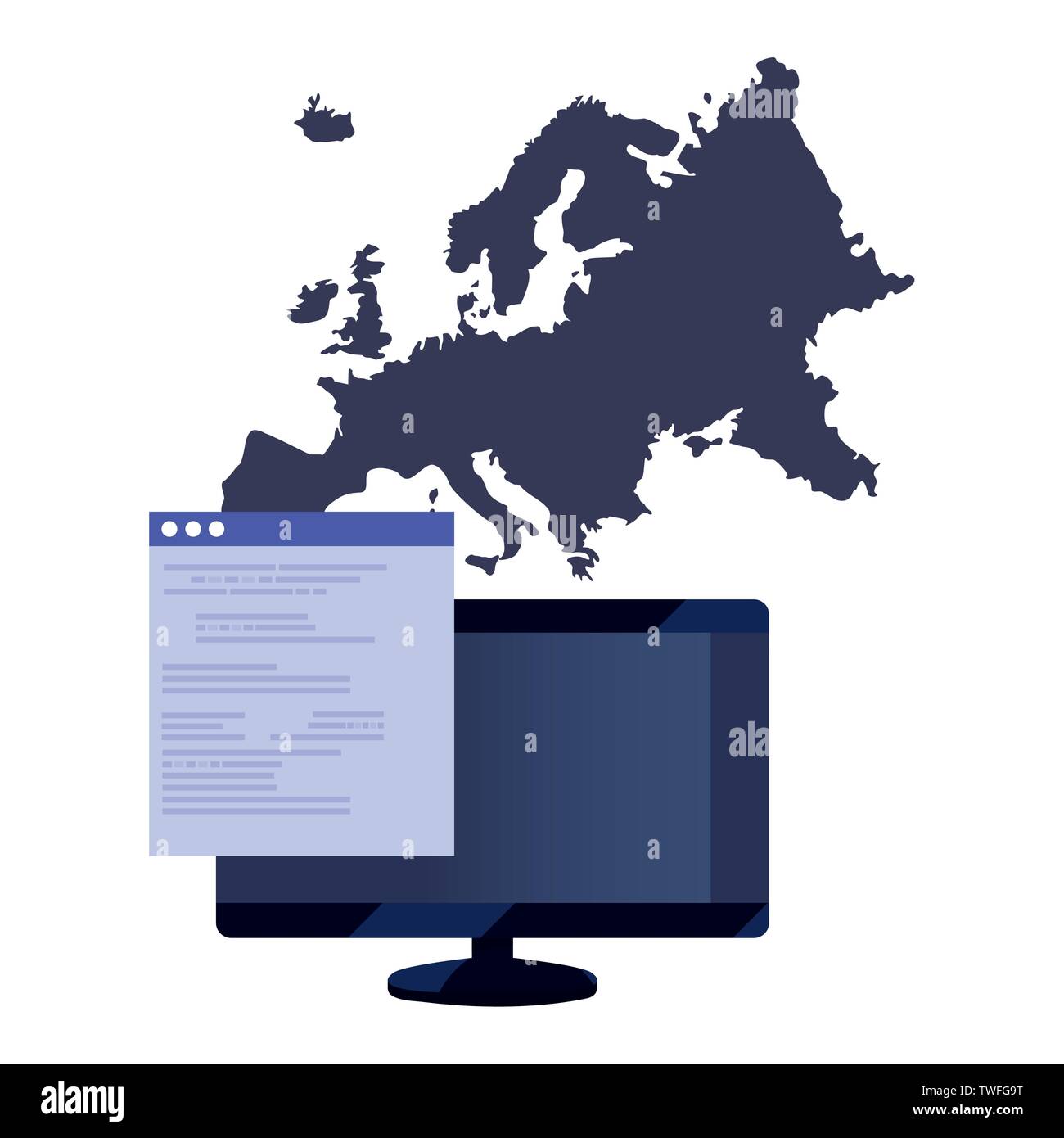 copyright of intellectual digital world computer vector illustration design Stock Vector
